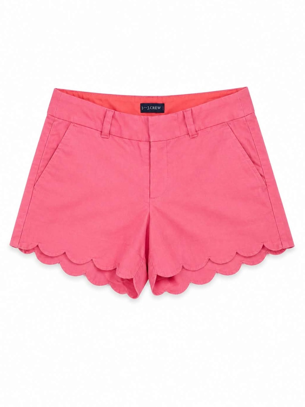 4/$20➡️ J. Crew Pink Scallop Hem Linen & Cotton Blend Shorts – Size 0 GUC *Flaw